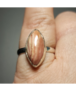 Natural Rhodochrosite Ring,  size 8, Sterling Silver (#R133-11) - £50.57 GBP