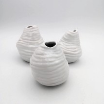 3Pcs Handmade Ceramic Vases Irregular Organic Shaped Pottery Sculptures ... - £156.59 GBP