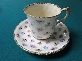 Royal Stafford England Forget Me Not Floral Cup And Saucer [89B] - £43.52 GBP