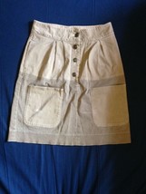 See by Chloe Cotton Blend Tan Denim Skirt SZ 4 Made in Italy - $829.04 MXN