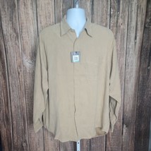 NWT Van Heusen Button Up Collared Dress Shirt ~ Sz L ~ Tan ~ Long Sleeve - $22.49