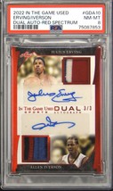 2022 Leaf Julius Erving/Allen Iverson GU Patch Autograph Auto 3/3 PSA 8 - £1,113.32 GBP