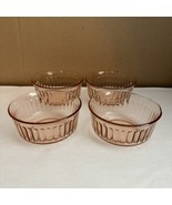 Mexico ForteCrisa Pink Depression Glass Ribbed Bowl Set of 4 - $561.64 MXN