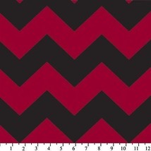 Chevron Stripe Red Black Zig Zag Fleece Fabric Print by the Yard A344.05 - £7.20 GBP
