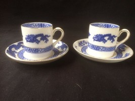 Set of 2 antique porcelain CAULDON ENGLAND cups and saucers . Marked Bottom - £39.15 GBP