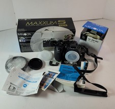 Minolta Maxxum 5 Date 35mm Camera w/ AF 28-80mm Lens Boxed Works But READ - £38.94 GBP