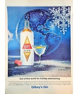 Gilbey&#39;s Gin World Globe Snowflake Art Decor America-1963 Vintage Print Ad - €9,16 EUR