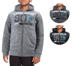 Boys Los Angeles Athletic Sherpa Lined Fleece Kids Zip Up Hoodie Sweater Jacket - £27.21 GBP