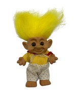 Vintage Troll Doll Forest Troll IMM Figure Yellow Hair Costume Outfit 4&quot;... - £11.09 GBP