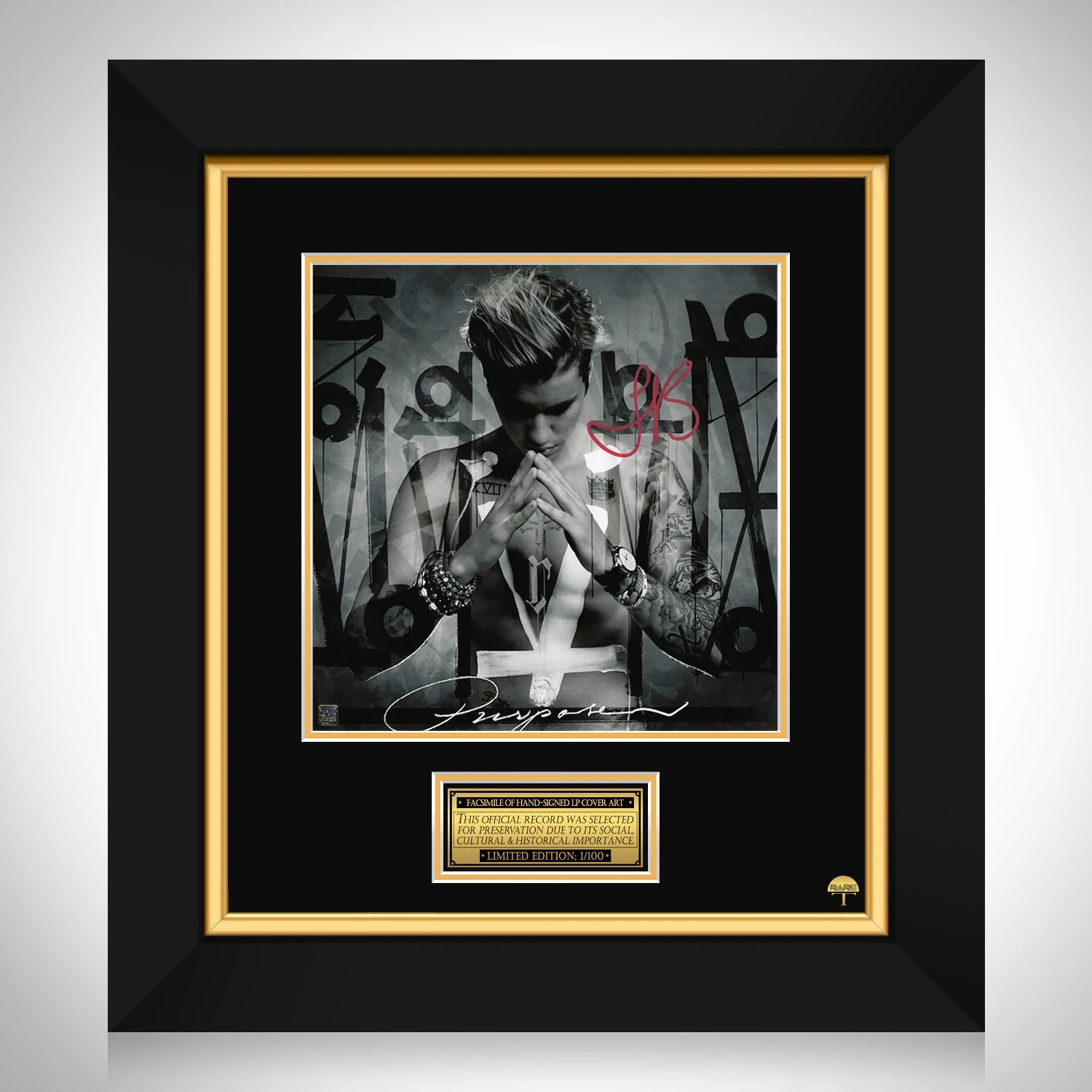 Justin Bieber Purpose LP Cover Limited Signature Edition Custom Frame - $246.73