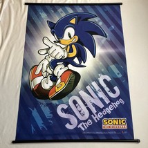 Vintage Sonic The Hedgehog Sega Advertising Store Banner Promo Poster 31x42  - £59.48 GBP