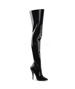 PLEASER Women&#39;s Sexy Classic Exotic Black Thigh High Boots 5&quot; Heels SED3... - $95.95