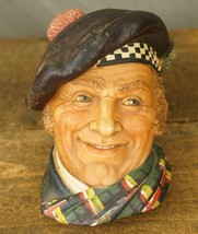 Vintage Chalkware Bossons England Jock Head Wall Hanging Scottish Tam Man - £35.56 GBP