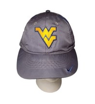 Nike Youth W Virginia Mountaineers Nylon Strap Back Hat Cap Gray Adj Embroidered - £7.88 GBP