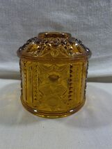 Vintage Indiana Glass Amber Stars &amp; Bars Fairy Lamp Top Only - $47.95