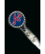 Atlanta Braves work Retractable Reel ID Badge Holder nurse cna secretary... - $4.90