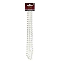 Gatsby Girl Roaring 20&#39;s Flapper Beads Pearlized Necklace 62&quot;, White - £2.66 GBP