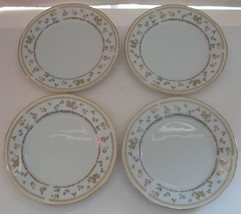 4 Vintage Nanjing Pagoda Mark Floral Design Porcelain 7&quot; Salad Dessert P... - £14.86 GBP