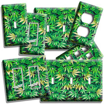 Green Cannabis Leaf Marijuana Light Switch Outlets Wall Plate Man Cave Art Decor - £14.60 GBP+