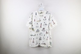 Vtg 90s Art Unlimited Mens Large All Over Print Lighthouse T-Shirt Cotton USA - £47.44 GBP