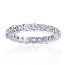 2.50 Carat Look Round Cut Fine Quality Cubic Zirconia in Silver Eternity Band - £47.94 GBP