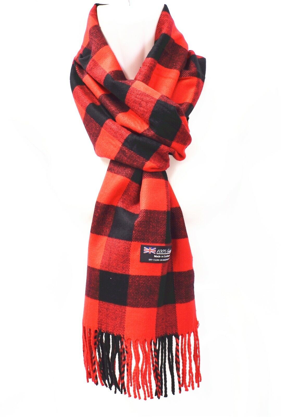 Primary image for 3 Pcs Check Red Buffalo Cashmere Scarf Scarves Scotland Mens Womens