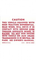 1972-1973 Corvette Decal Posi Traction Caution - £10.79 GBP