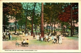 Postcard Montgomery Alabama AL Enjoying Life at Oak Park Unused UNP G16 - £16.31 GBP