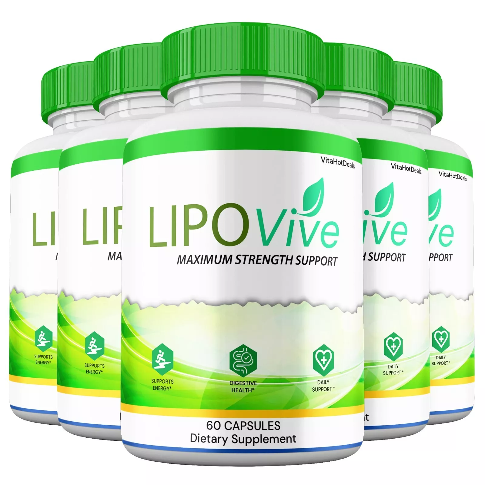 LipoVive Capsules Premium Strength Supplement for Daily Wellness 5 Pack - $2,167.90 MXN