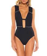 Becca 221097 Reconnect One-Piece Swimsuit SZ M Black - $47.12