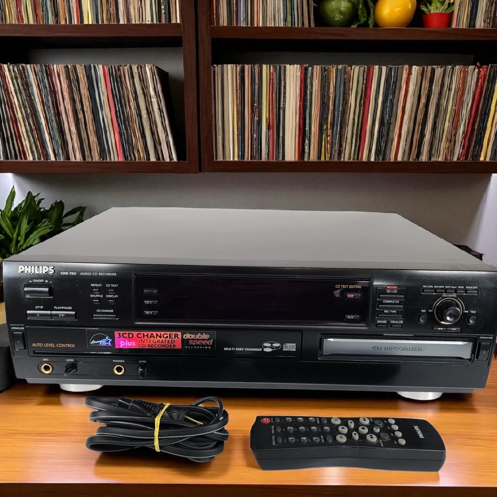 Philips CDR785/17 3-disc CD Player Changer+1-disc CD-R/RW Recorder TESTED WORKS  			