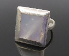 925 Sterling Silver - Inlaid Mother Of Pearl Square Cocktail Ring Sz 7 - RG10648 - £27.10 GBP