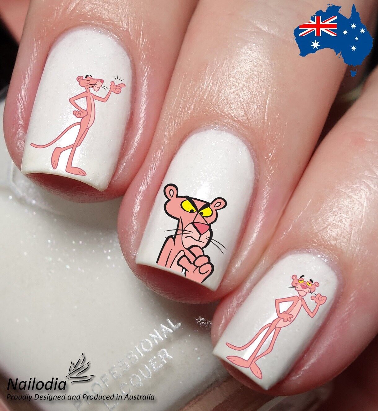 Pink Panther Nail Art Decal Sticker Water Transfer Slider