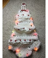 Vintage Handmade Macrame Christmas Tree 35 inch Wall Hanging Lights Mail... - £22.29 GBP