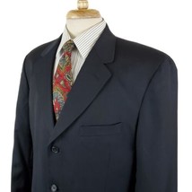 Calvin Klein CK Navy Blue Suit Coat Jacket 42R Blazer 100% Wool Three Bu... - $21.99