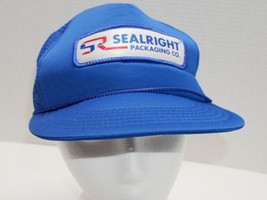 Sealright Packaging Co Vintage Blue Mesh Snapback Trucker Hat -Made in USA - £11.79 GBP
