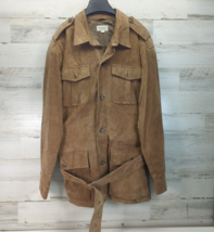 Vintage Tan Suede Leather Blazer Jacket Coat The J Peterman Co.  Mens Large - $132.06