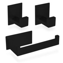 ECENCE Bathroom Set Black 1 Toilet Roll Holder + 2 Towel Hooks No Drilling - $114.43 MXN ECENCE Bathroom Set Black 1 Toilet Roll Holder + 2 Towel Hooks No Drilling - $114.43 MXN