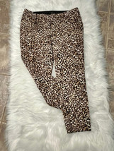 Worthington Women&#39;s Ankle Pants Size 6 Animal Leopard Print Stretch 32&quot; Waist - £14.91 GBP