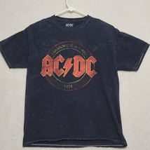 AC/DC HIGH VOLTAGE 1976 Men&#39;s T-Shirt Size L Large Black Short Sleeve - $13.87