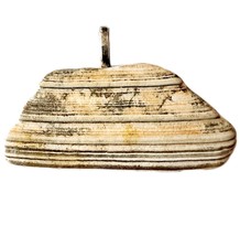 Vintage Maine Clam Sea Shell Necklace Pendant Handmade Nautical Jewelry E8A - $27.38 CAD