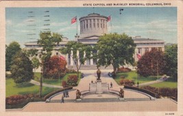 Columbus Ohio OH State Capitol McKinley Memorial 1936 to Burden KS Postcard D10 - £2.34 GBP