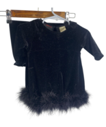 Vintage Girls Dance Costume Outfit Size 6 Black Velvet Glitter Top Botto... - $947.11 MXN