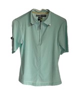 Vintage Jamie Sadock Top Womens 1/4 Zip Light Blue Shirt Short Sleeve (S) - $24.68 CAD