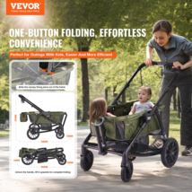 All-Terrain 2-Seat Wagon Stroller, Foldable with Canopy, Snack Tray, Cup... - £214.93 GBP