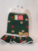 New Happy Howlidays Christmas Pet Sweater Dress Size Small &quot;Red Gold Polka Dot&quot; - £8.49 GBP