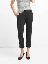 New Gap Women Slim City Black Cotton Twill Pockets Crop Pants 00 - £23.73 GBP