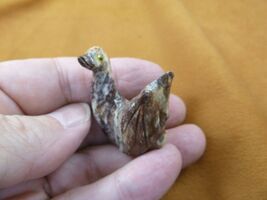 (Y-SWA-21) red SWAN baby bird carving SOAPSTONE gem stone figurine I lov... - €7,66 EUR