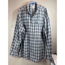 Carhartt Mens Long Sleeve Button Up Blue Black Plaid Button Up Shirt Siz... - $372.25 MXN