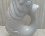 Wade Gluggle Jug White Koi Fish Vase Gurgle 6.5” Pitcher Made in England - £23.29 GBP